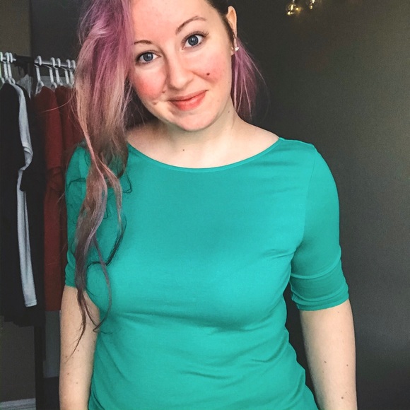 Old Navy - Fitted Green 3/4 Long Sleeve - Picture 3 of 7